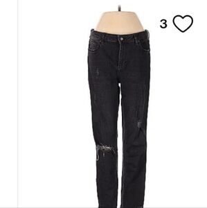 Free People Distressed Black Jeans